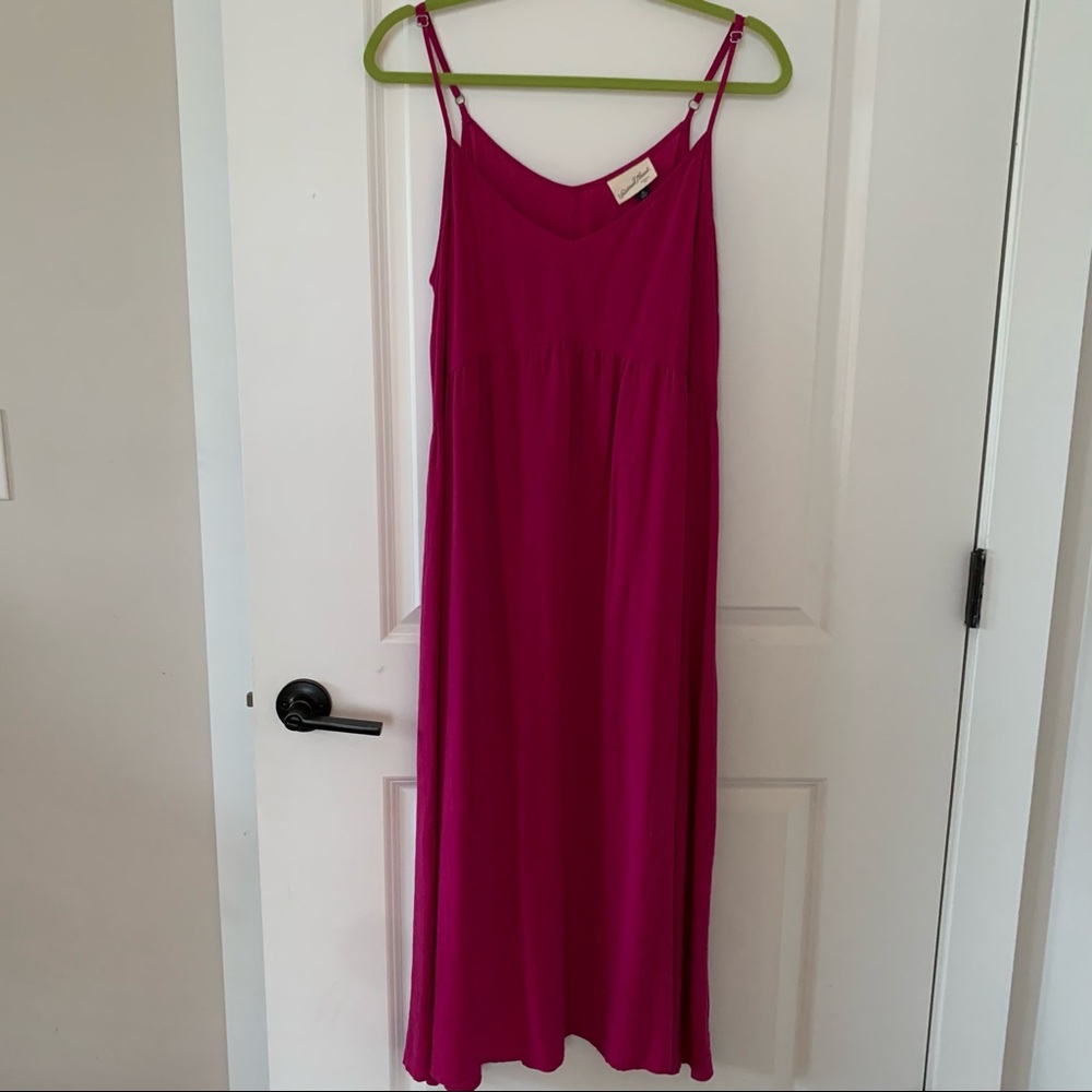 Magenta midi dress